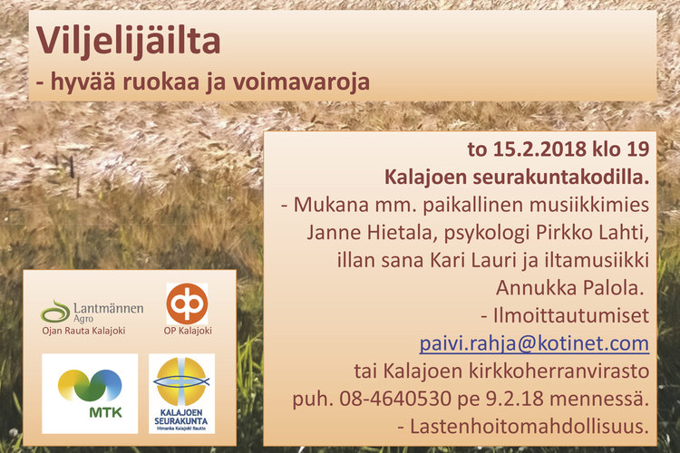 Viljelijäilta - hyvää ruokaa ja voimavaroja