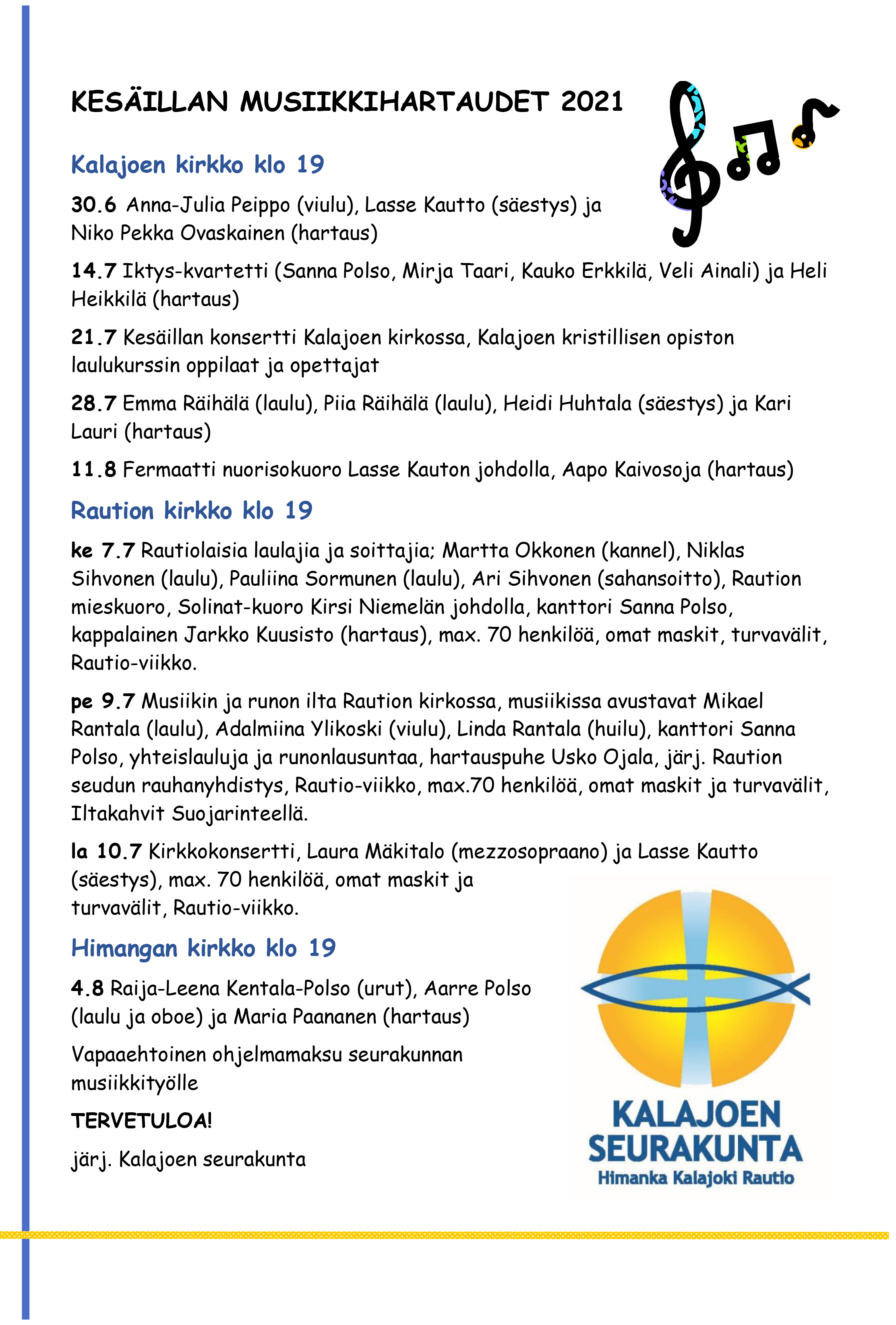 Musiikkihartaudet Kalajoen seurakunnassa