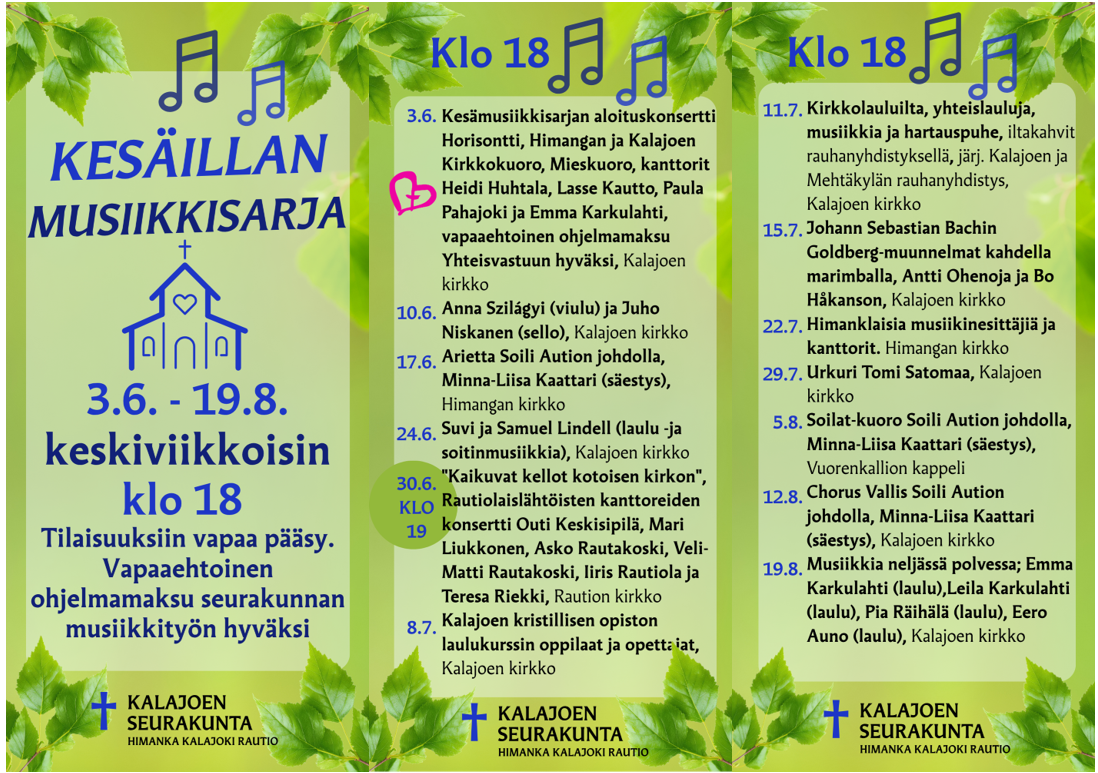 Kesäillan musiikkia ohjelmisto