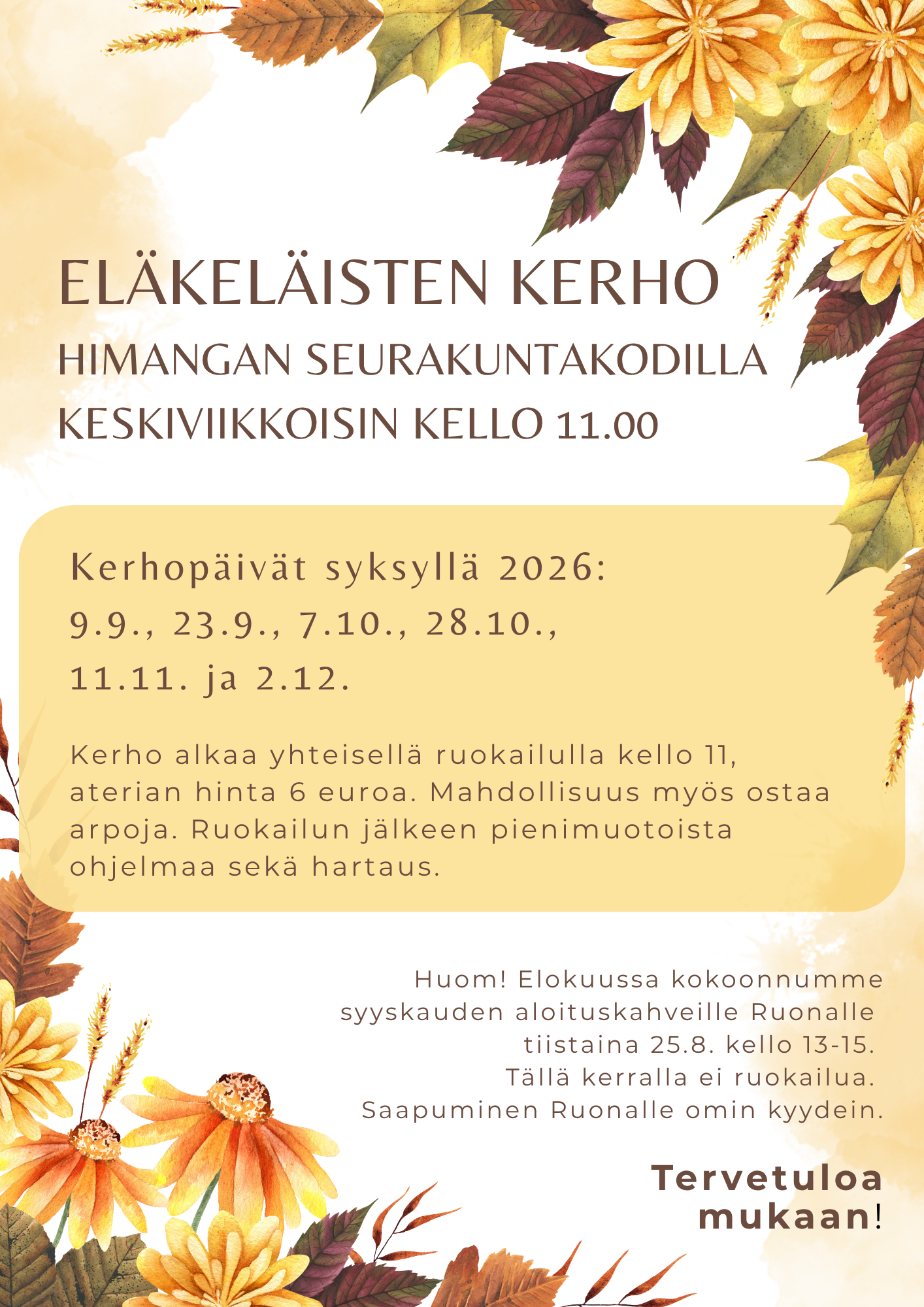 eläkeläisten kerho