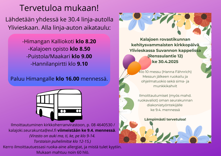 Kehitysvammaisten kirkkopäivä Ylivieskassa yka reissu