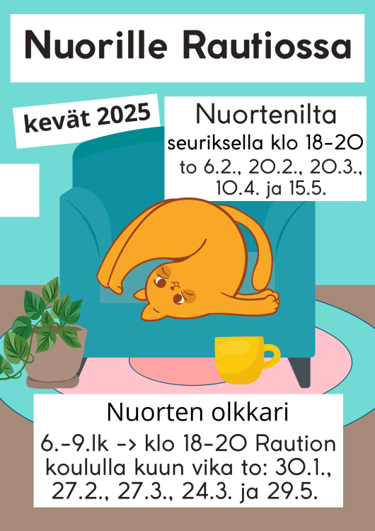 Raution nuorten olkkari koululla Nuorille Rautiossa kevät 25