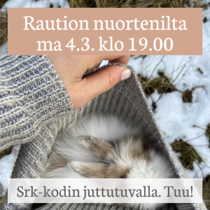 Raution nuortenilta 4.3. klo 19.00.