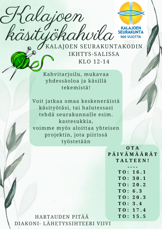 Kalajoen käsityökahvila kalajoen käsityökahvila