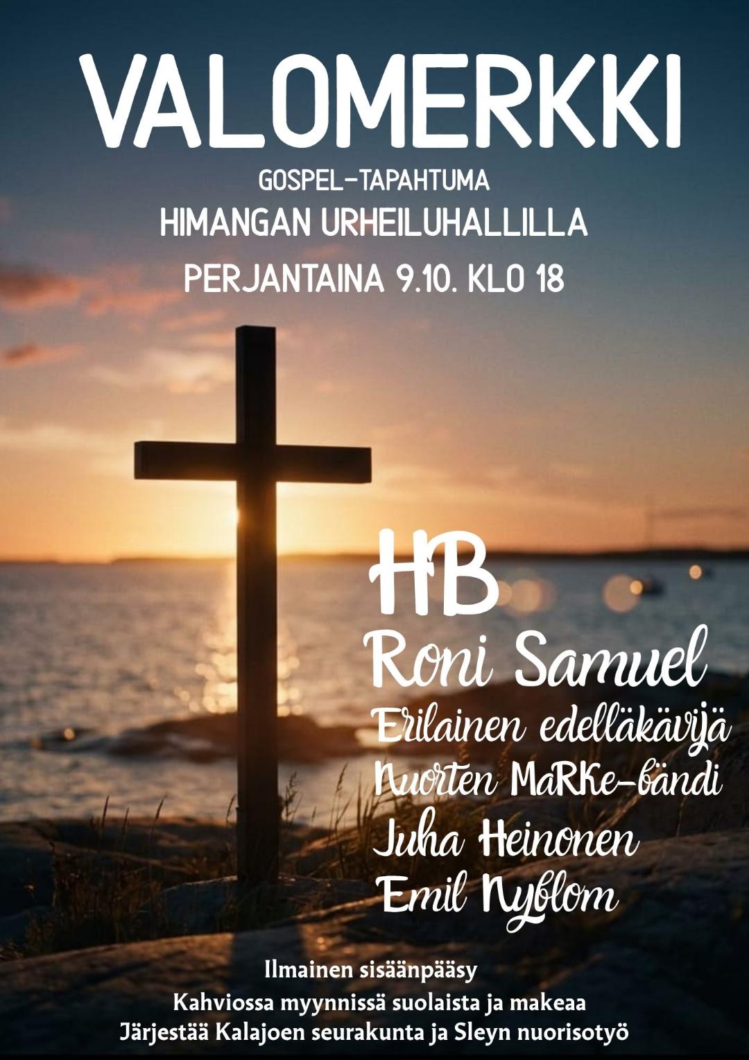 Tervetuloa Valomerkki gospeltapahtumaan Himangan urheiluhallille!